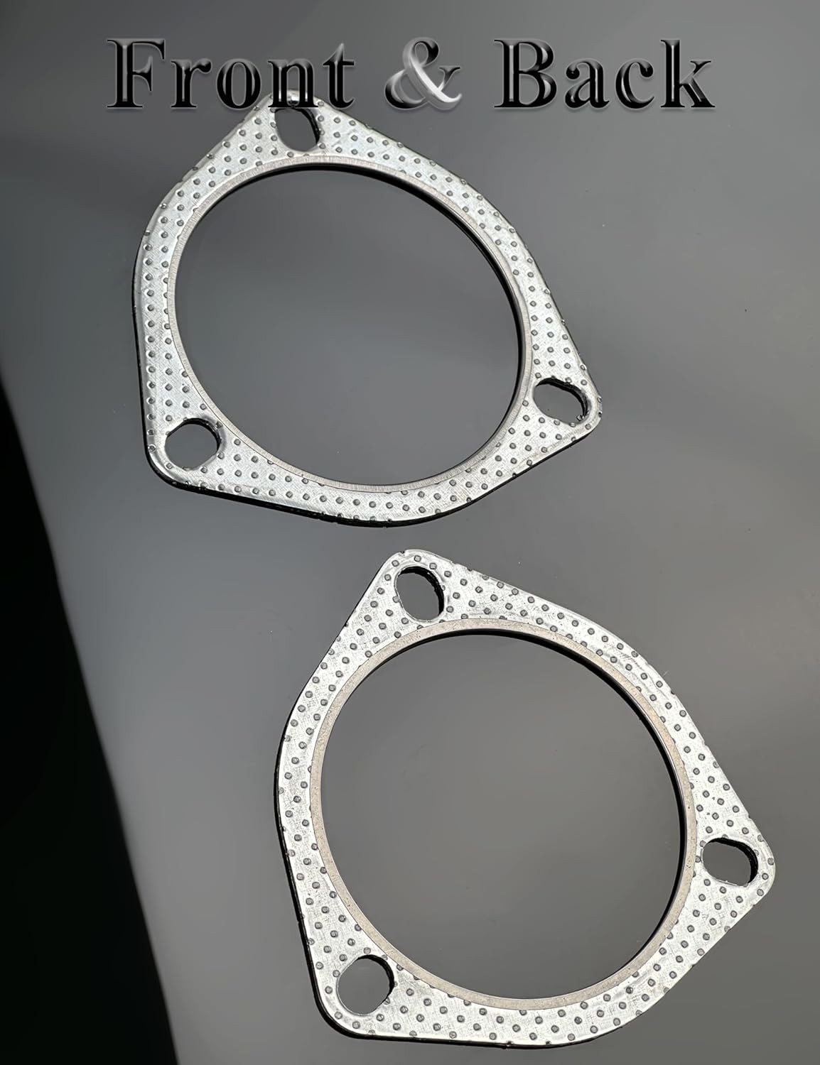3.5in 3-Bolt Exhaust Gasket w/Fire Ring High-Temp Muffler Ga Size: 3.5”-3 Bolt