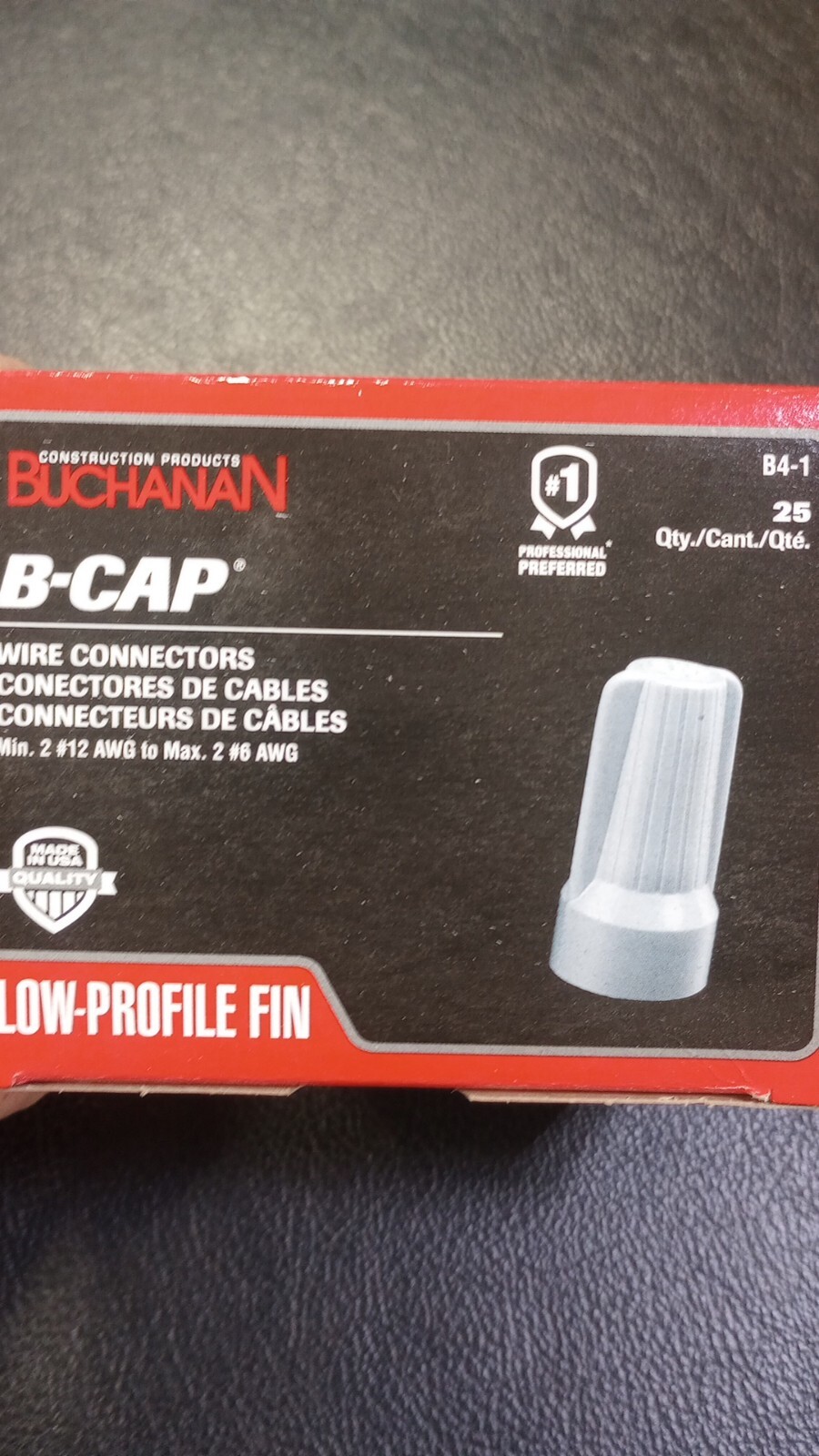 Wire Connector Buchanan B4-1 B-Cap ~ ~14-6 Awg, Blue-Gray, 25/Box Made In USA