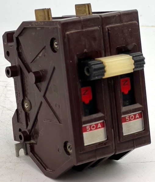 Wadsworth 50 Amp 2 Pole Type A Circuit Breaker 240V 50A A250 — Broken Metal Back