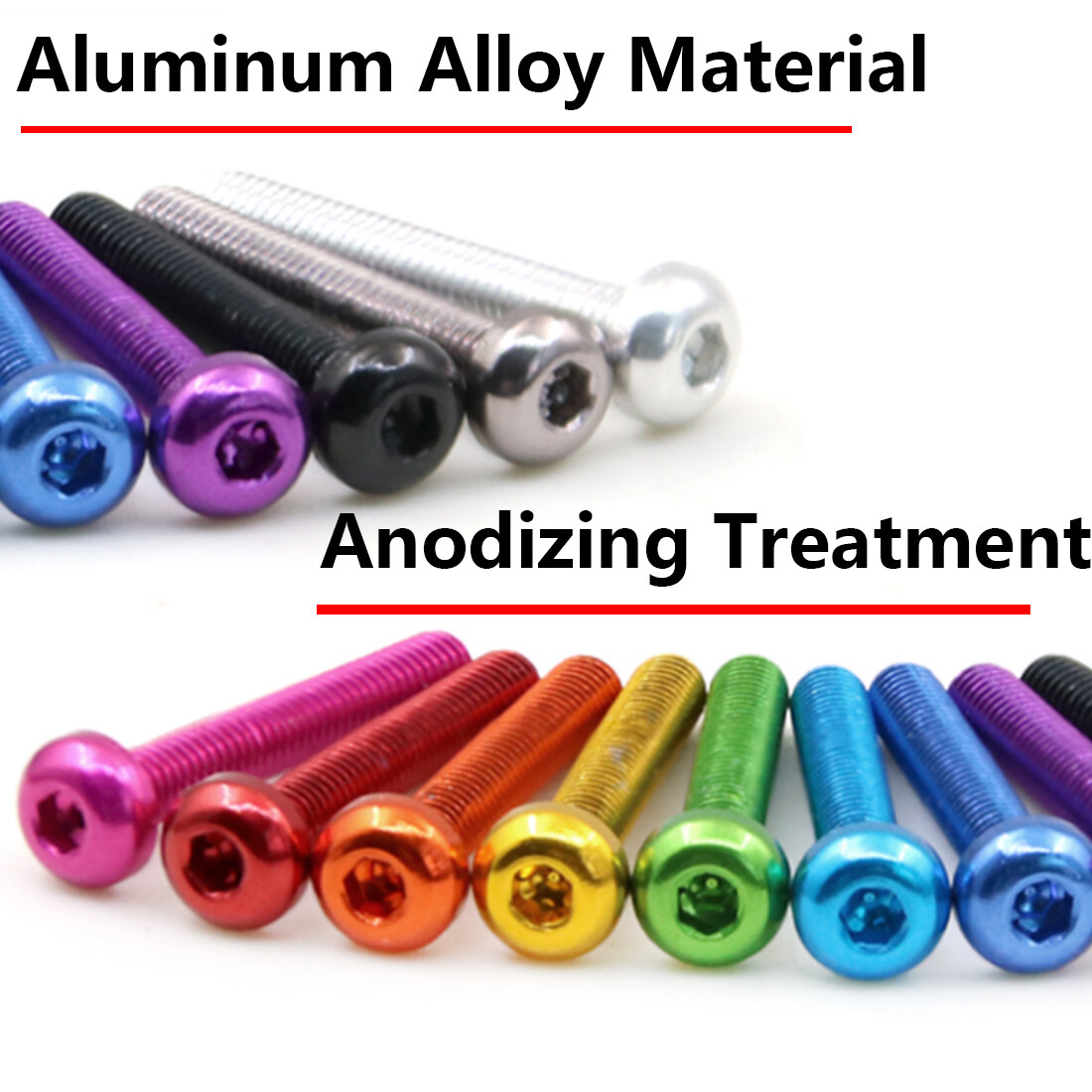 10PCS Aluminum Alloy M3 M4 M5 Colourful Anodizing Hex Socket Button Head Screws