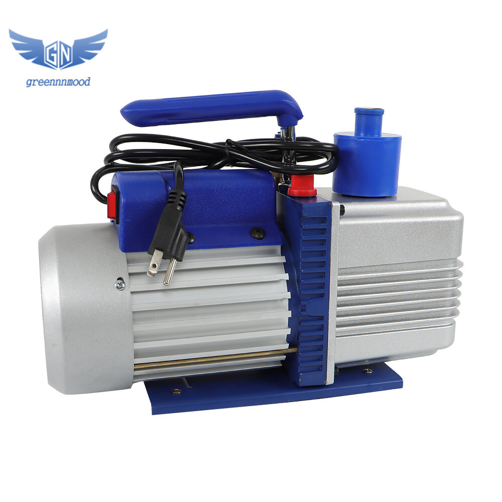 110V 9.6 CFM 1 HP Single-Stage Rotary Vane HVAC Air Vacuum Pump with Oil Bottle