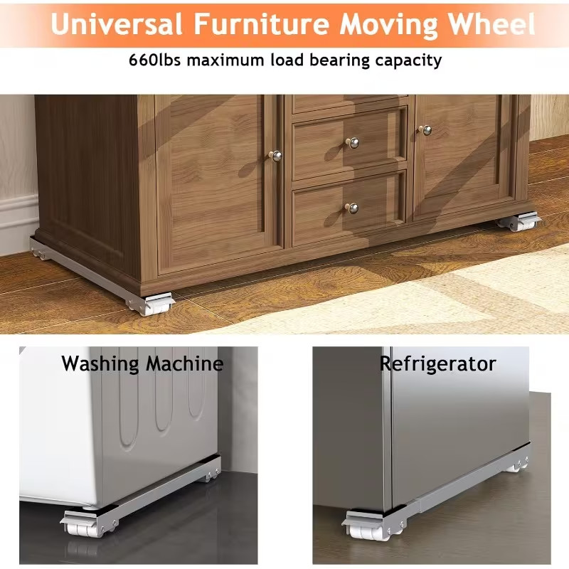 2PCS Adjustable Appliance Dolly Base w/ Wheels for Fridge Washer Dryer