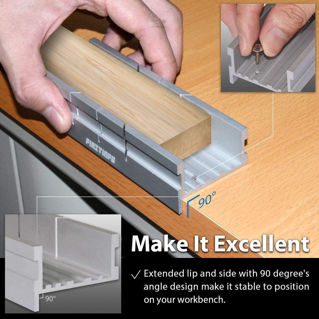 FIRSTINFO 5.5 Inch Metal Small Aluminum Miter Box Silver