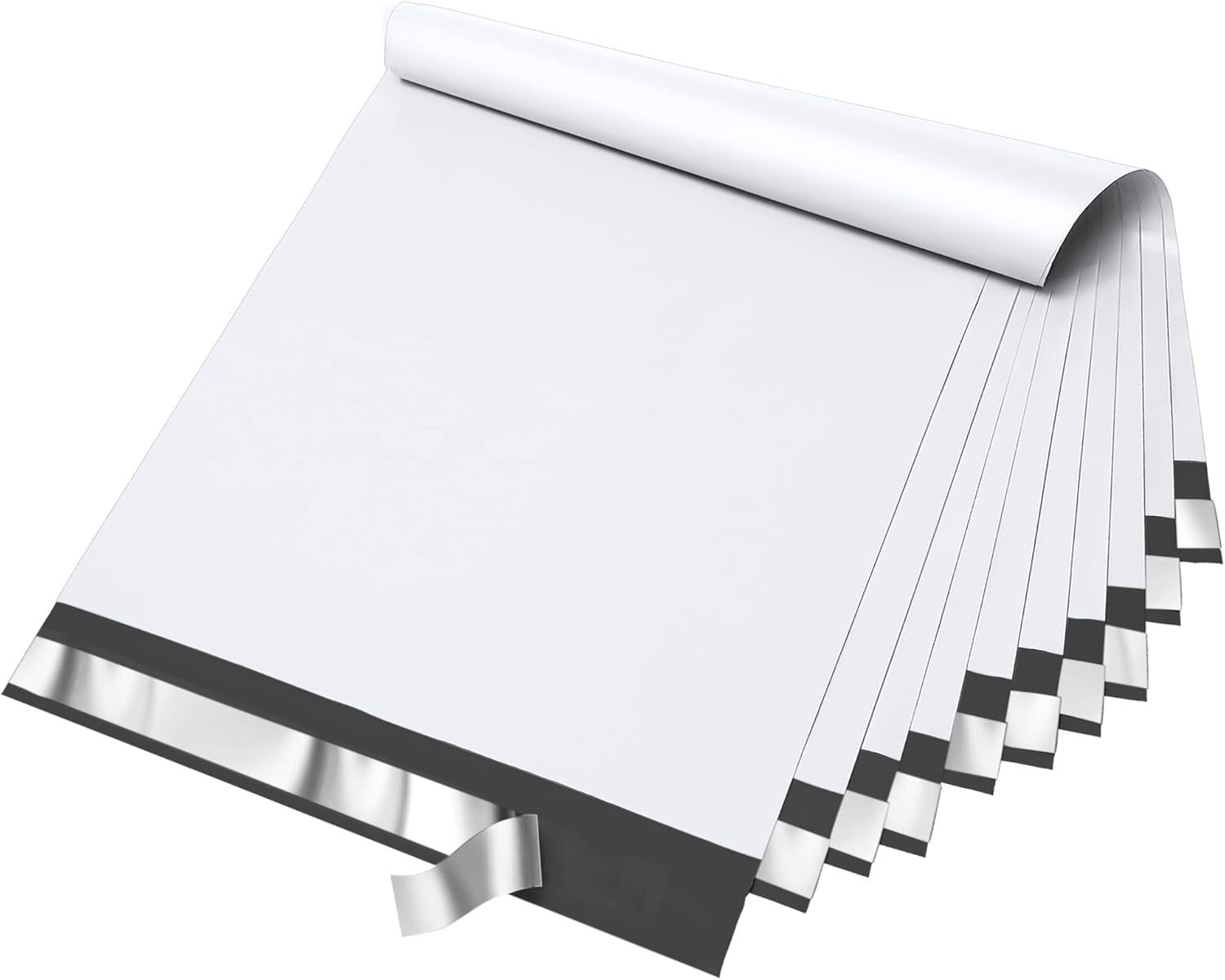 100 White Poly Mailers – Self Seal, Durable, Lightweight, Tear Resistant, 12x…
