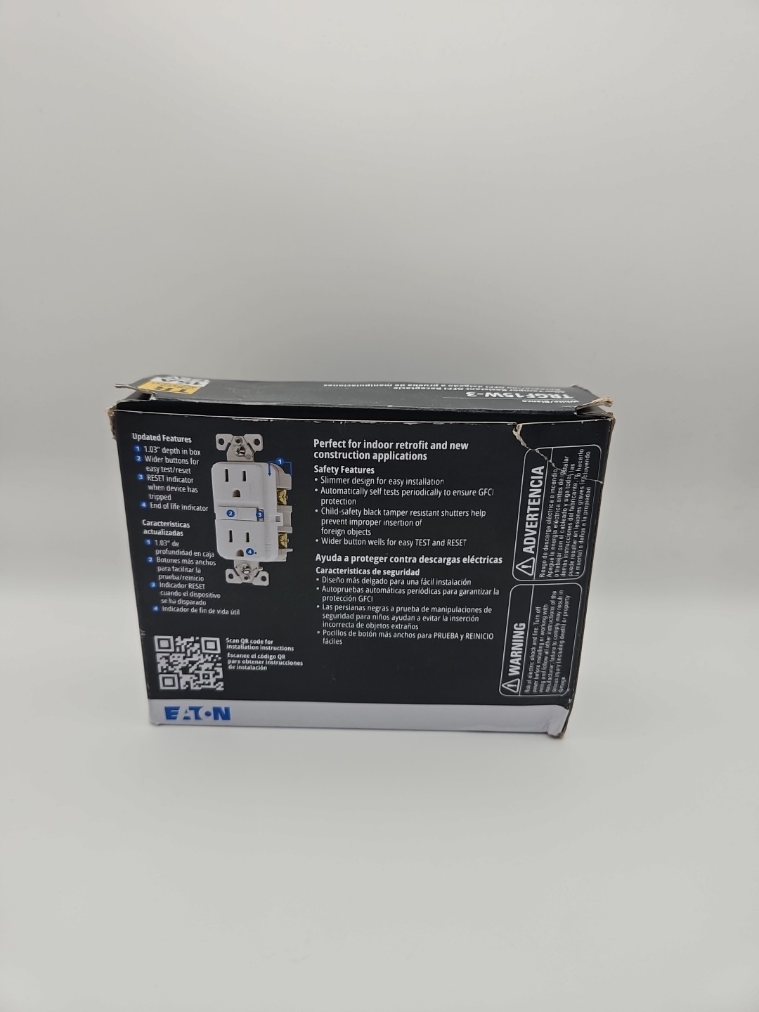 Eaton Tamper Resistant TRGF15W-3 15A/125V GFCI Recept 3-pack White F2***