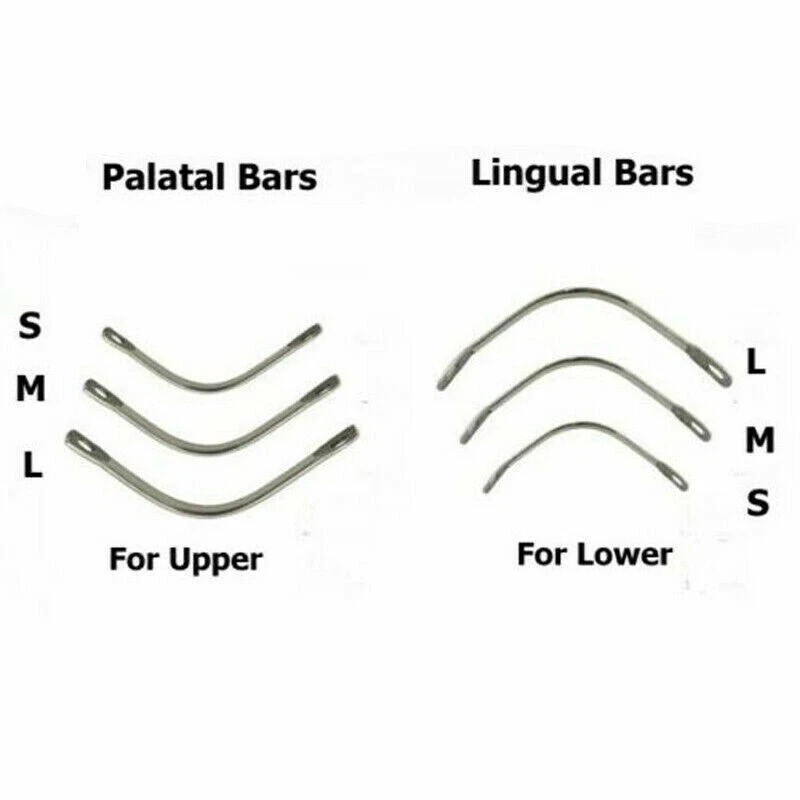 20Pcs/Bag Dental Stainless Steel Removable Palatal/Lingual Bar Positive Retation