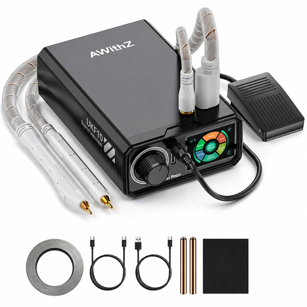AWithZ 10.2KW Super Capacitor Spot Welder Machine 100 Gears Adjustable for 18650