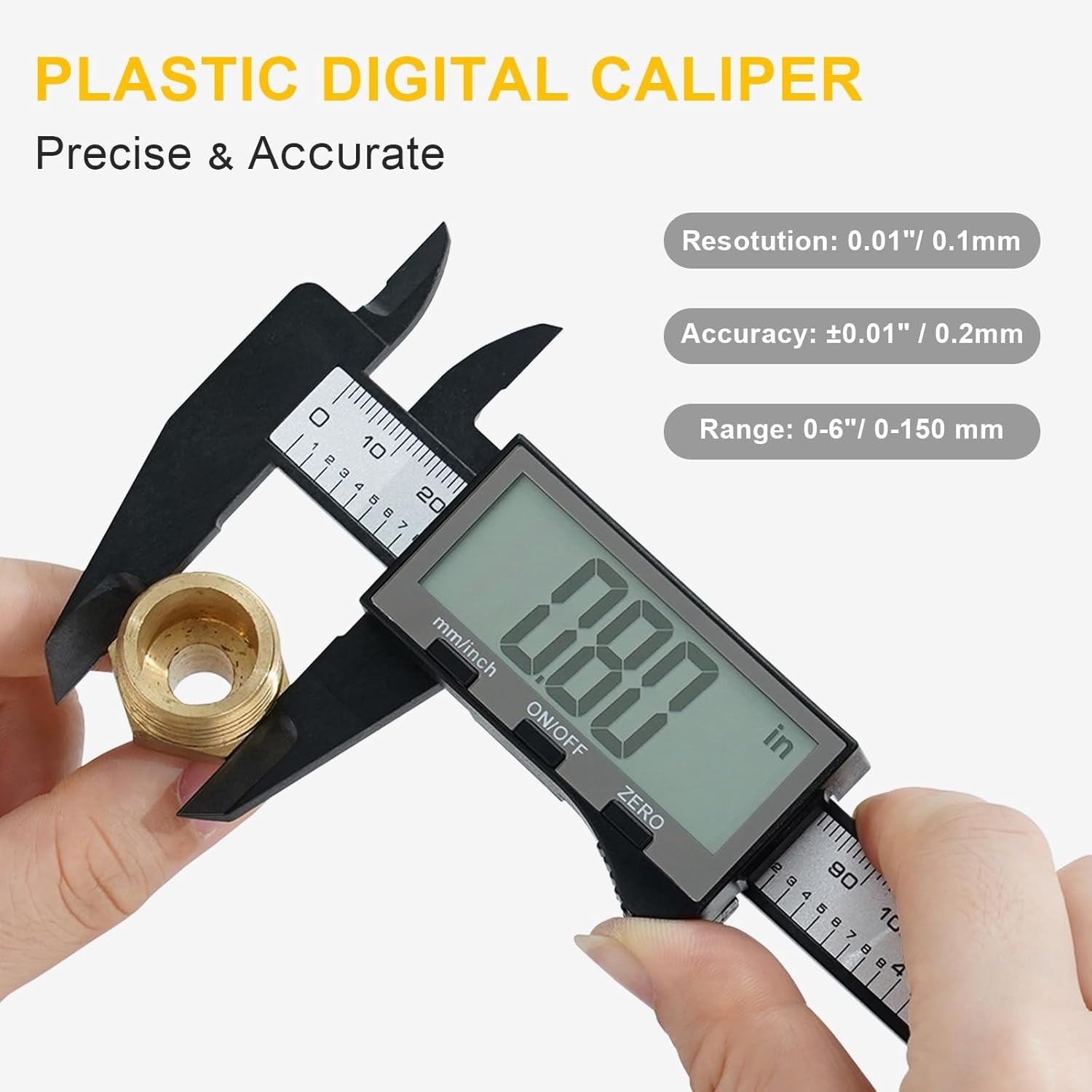 Extra-Large LCD Digital Caliper – 6-Inch Precision Tool for Crafts and Industry