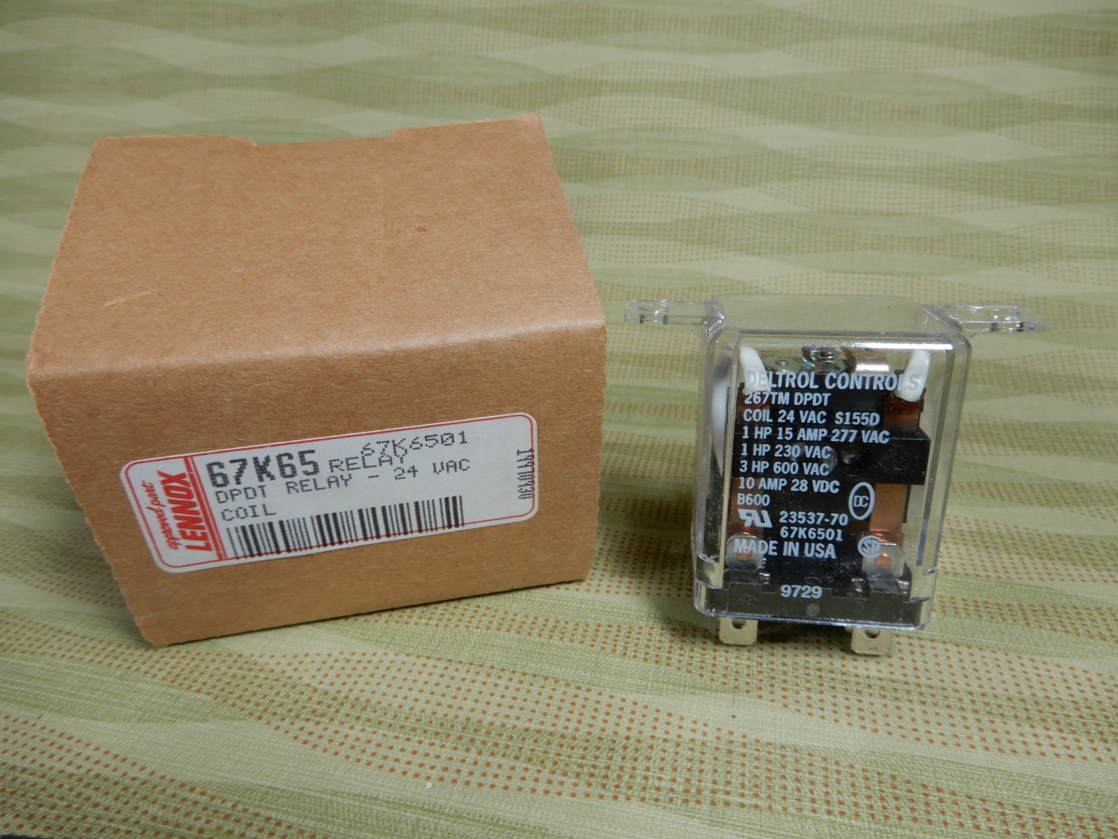 Lennox 67K65 OEM Relay 24 VAC Coil DPDT