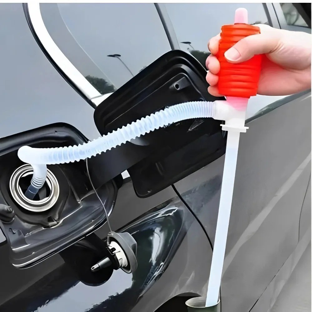 Manual Fuel Transfer Pump Hand Siphon Hose Gas Oil Water Liquid Transfer Tool