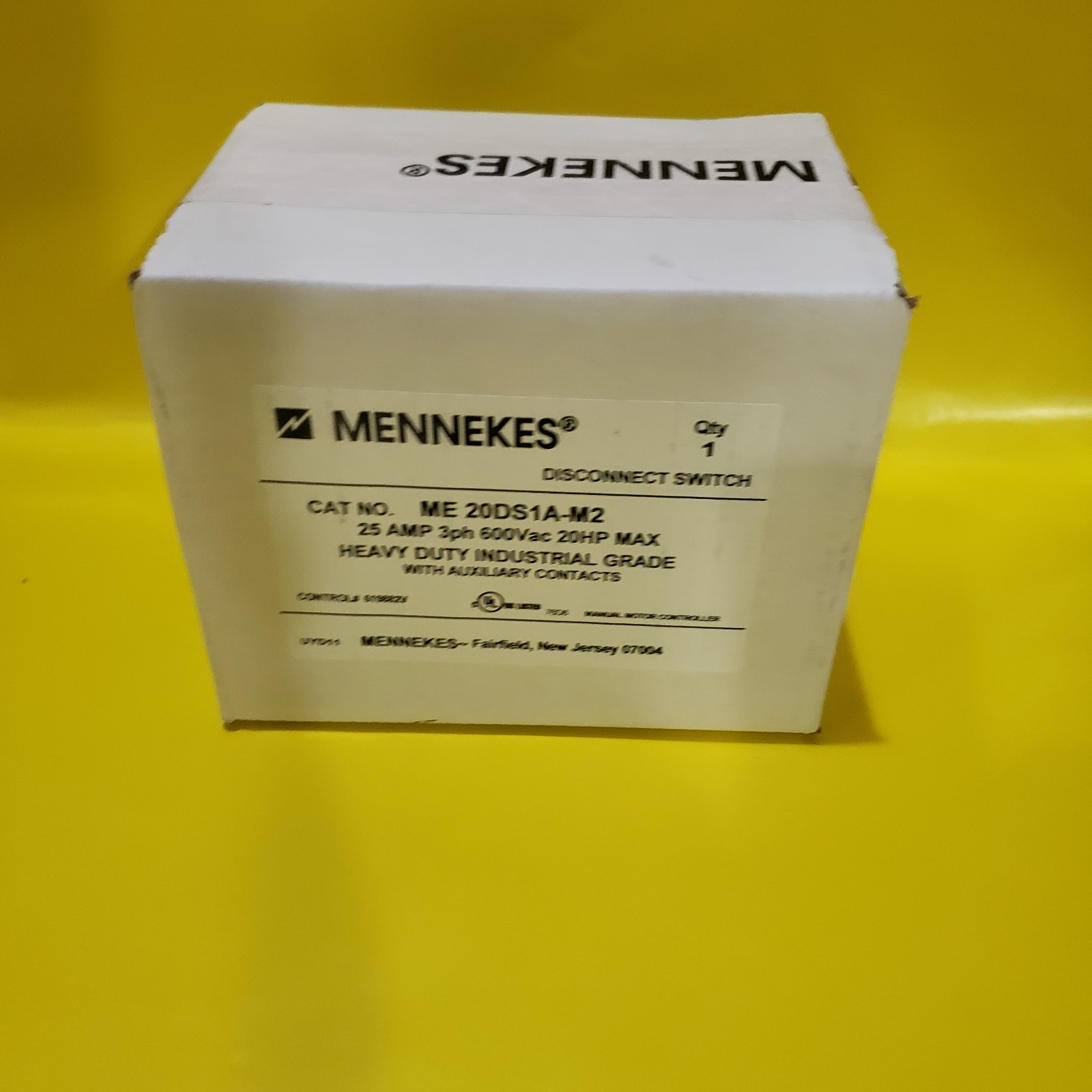 MENNEKES – ME 20DS1A-M2 / ME20DS1AM2 MOTOR DISCONNECT SWITCH, 25AMP, 20HP, BN