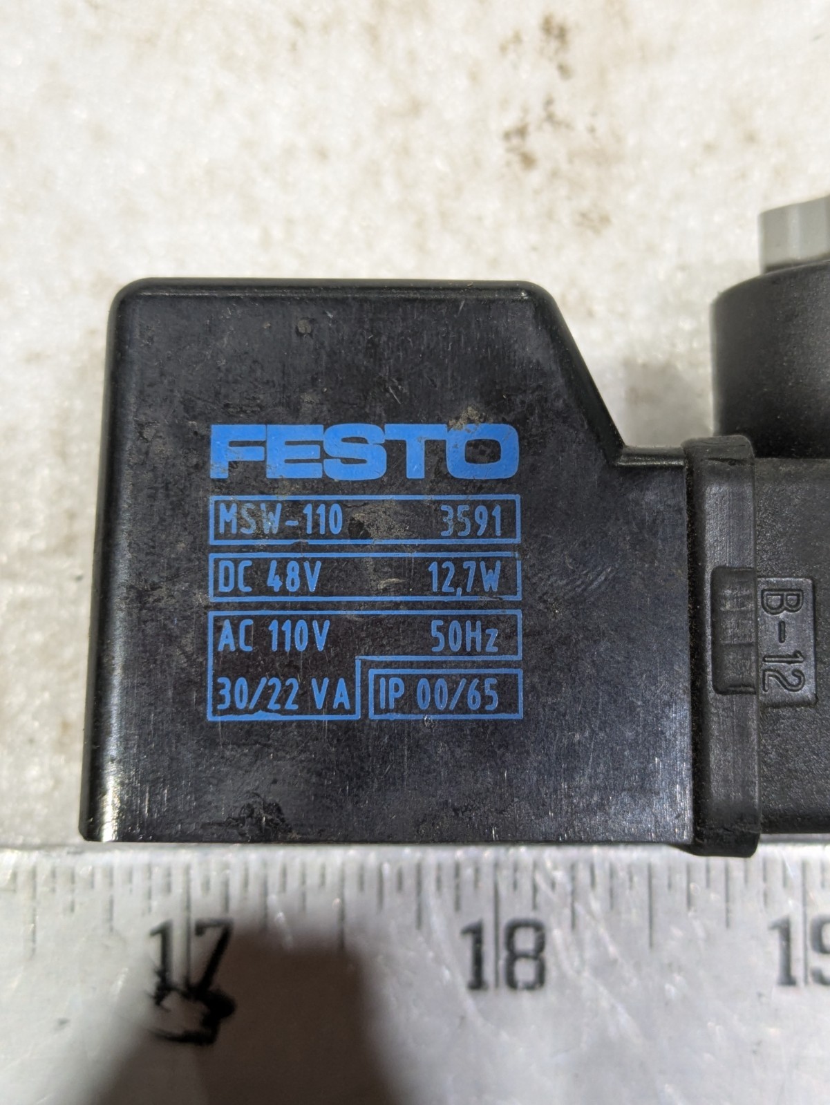 FESTO MSW-110 3591 DC 48V 12.7W AC 110 50HZ 30/22 VA IP 00/65