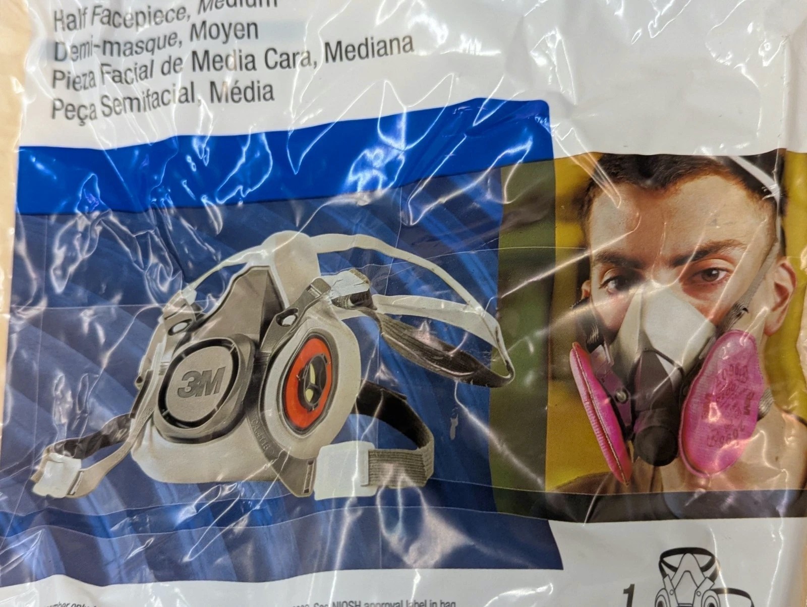3M 6200 Half Facepiece Reusable Respirator, Respiratory Protection Size MEDIUM