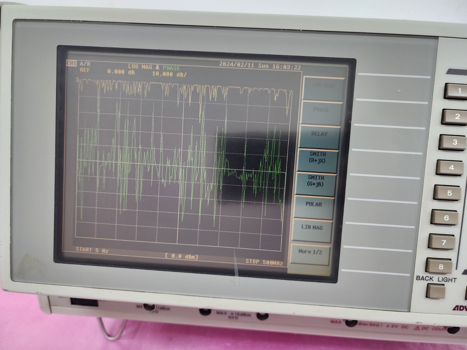 ADVANTEST R3753B Network Analyzer, 5 Hz to 500 MHz