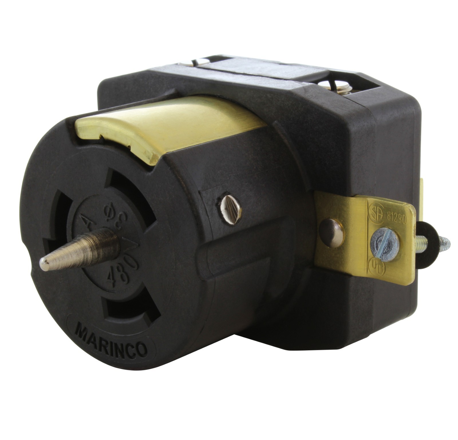 AC WORKS® CS8169 50A 480V 3-Phase Locking Female Receptacle UL 59D4 CSA 81290