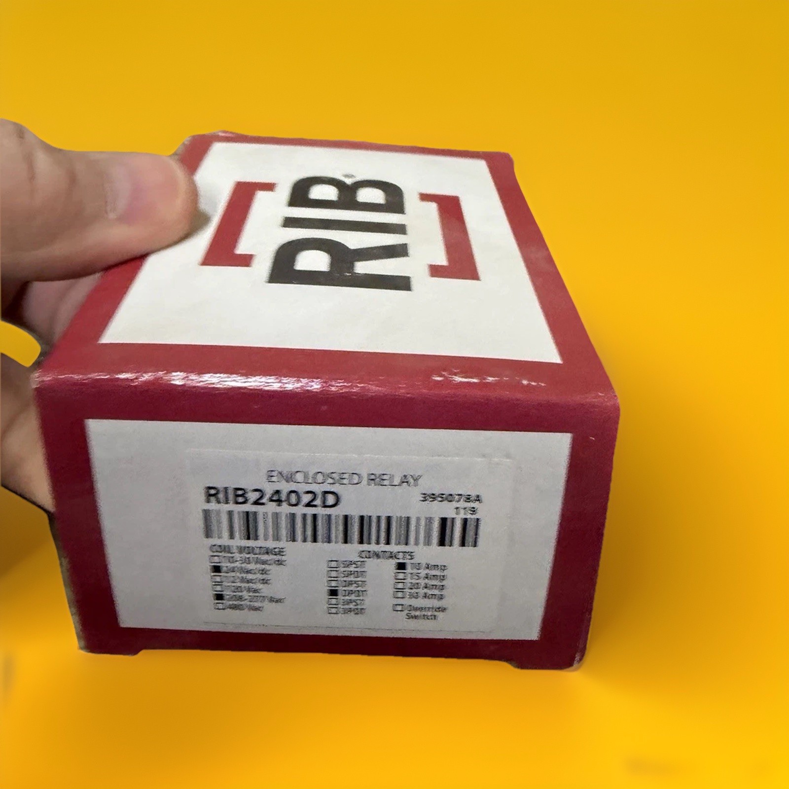 Relay RIB2402D Multi-Voltage Enclosed DPDT Override Devices Max 30A Min 10A