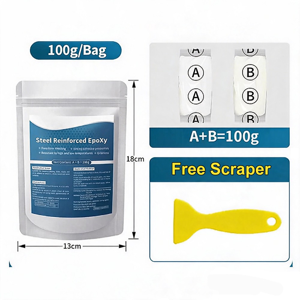 Steel Reinforced Epoxy Putty Waterproof Repair Clay for Metal Wood Car Crack Fix