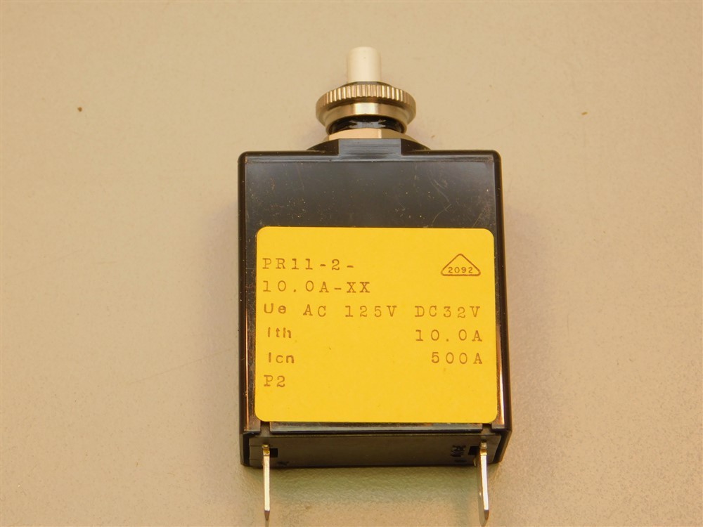 Airpax PR11-2-10.0A-XX 10A 125VAC/32DC 50/60Hz Push to Reset Circuit Breaker