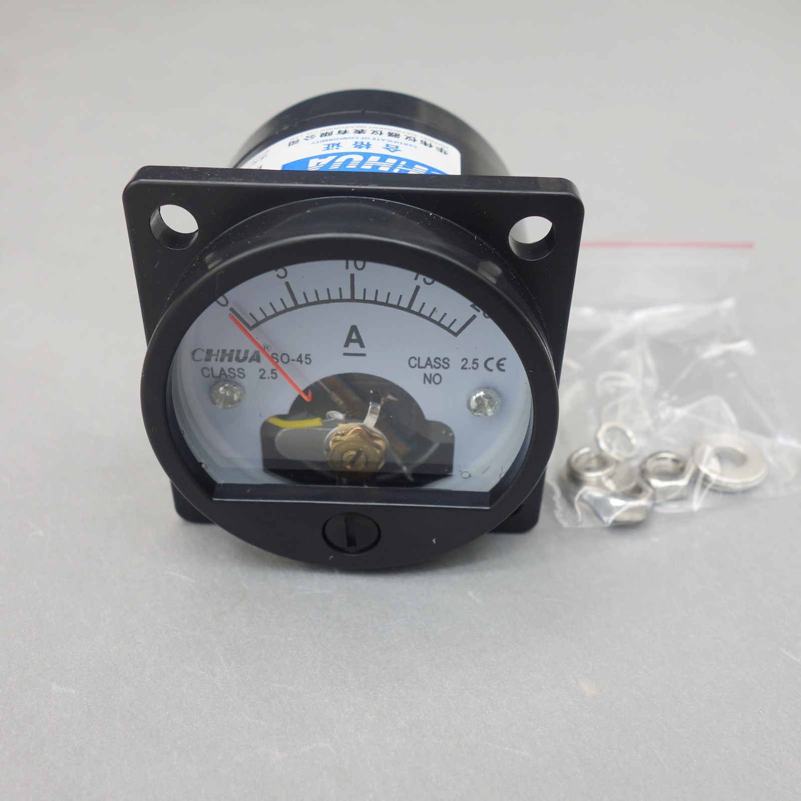 1PC DC 0-20A Analog Ammeter Panel AMP Current Meter SO45 Cutout 45mm