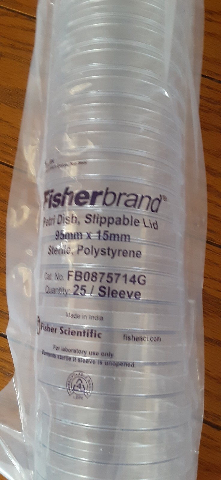 Fisherbrand Round 95 mm/15 mm Petri Dish w/Clear Lid (Sleeveof 25) FB0875714G
