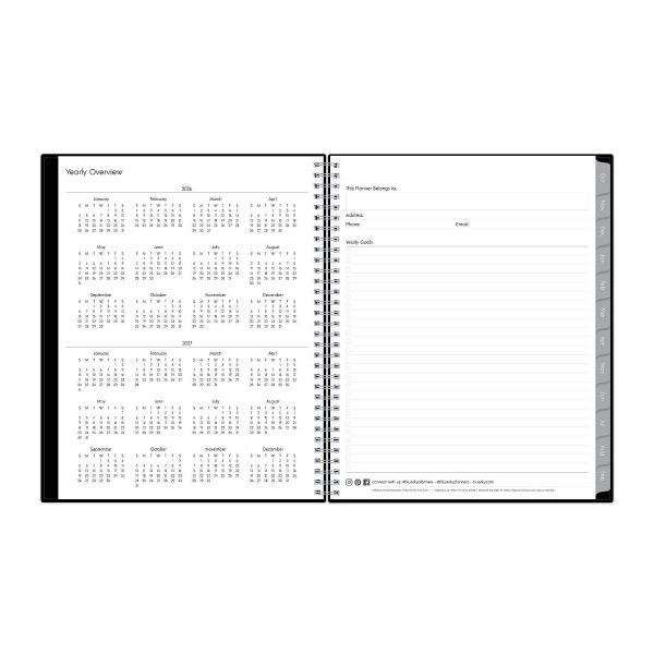 2026 Weekly/Monthly Planner 8.5"x11" Enterprise Black