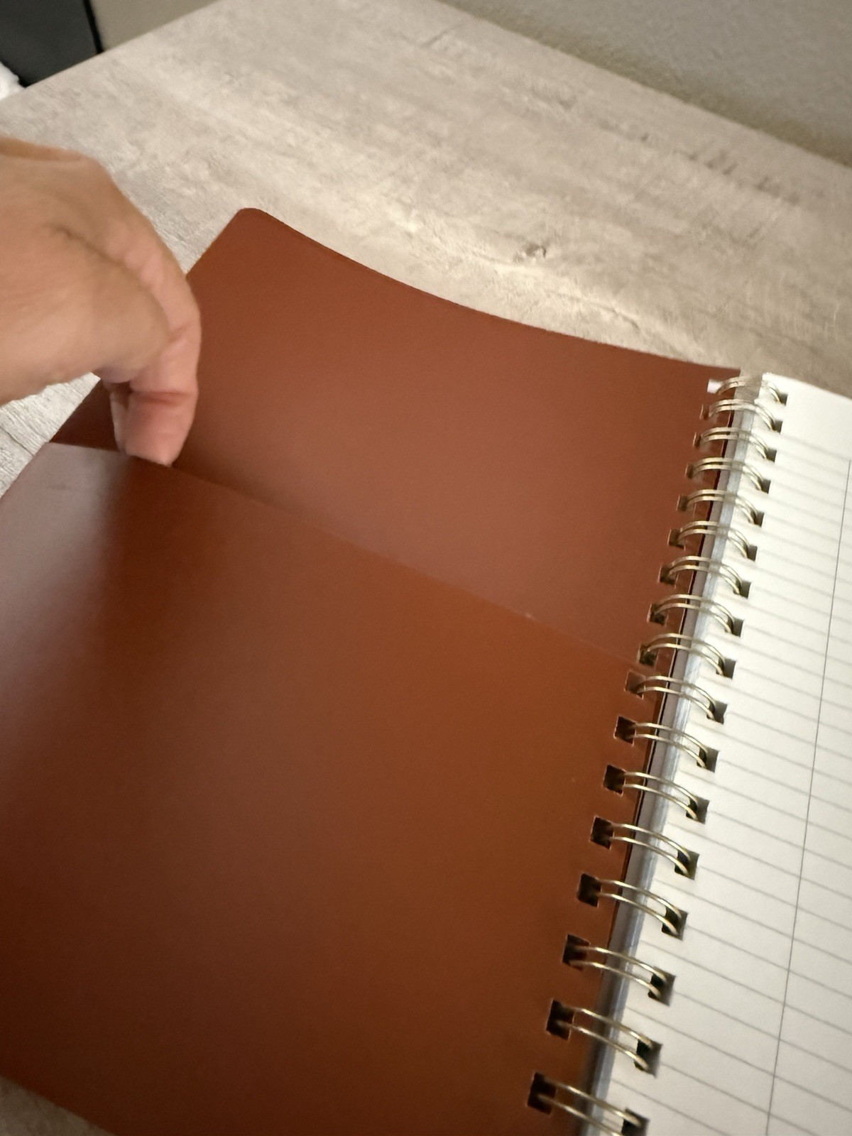 Fringe Studio Notebook Journal Faux Leather Cognac Spiral 192 lined pages