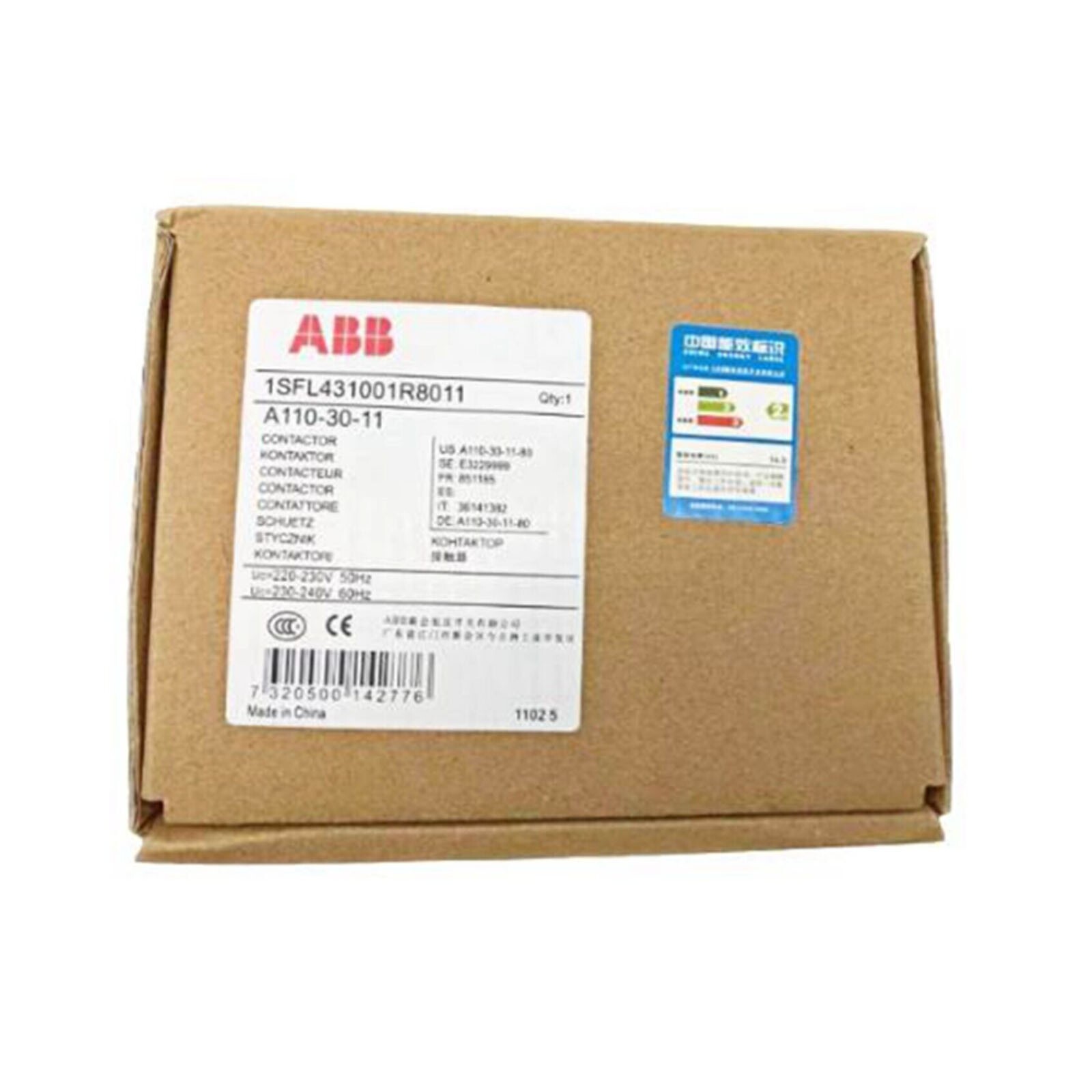 A110-30-11 Contactor 24V、110V 50Hz / 110-120V 60Hz、220-230V ABB Free Shipping