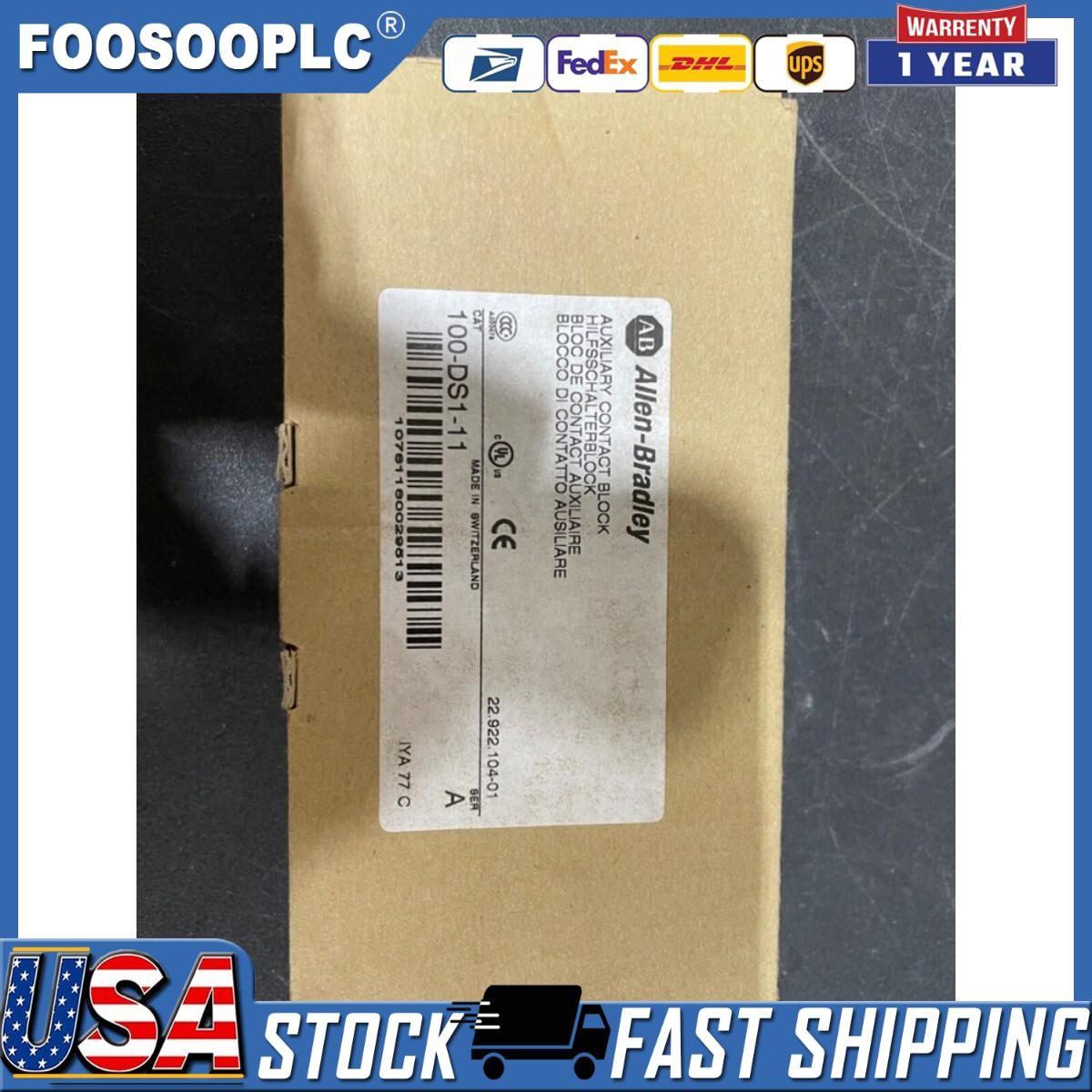 AB 100-DS1-11 Contactor Auxiliary Contact New 100DS111