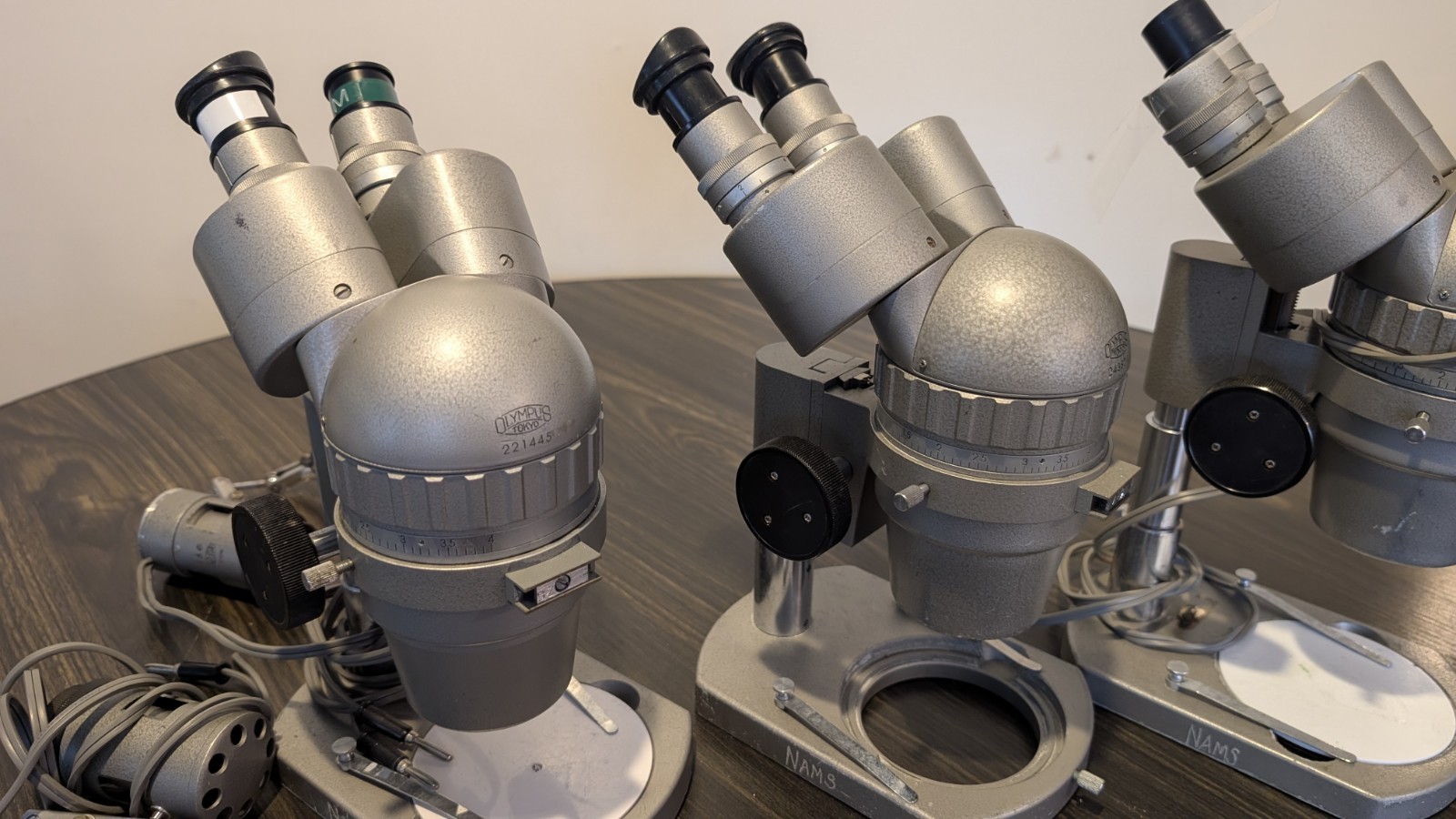 Three (3) Olympus Tokyo Stereo Microscopes
