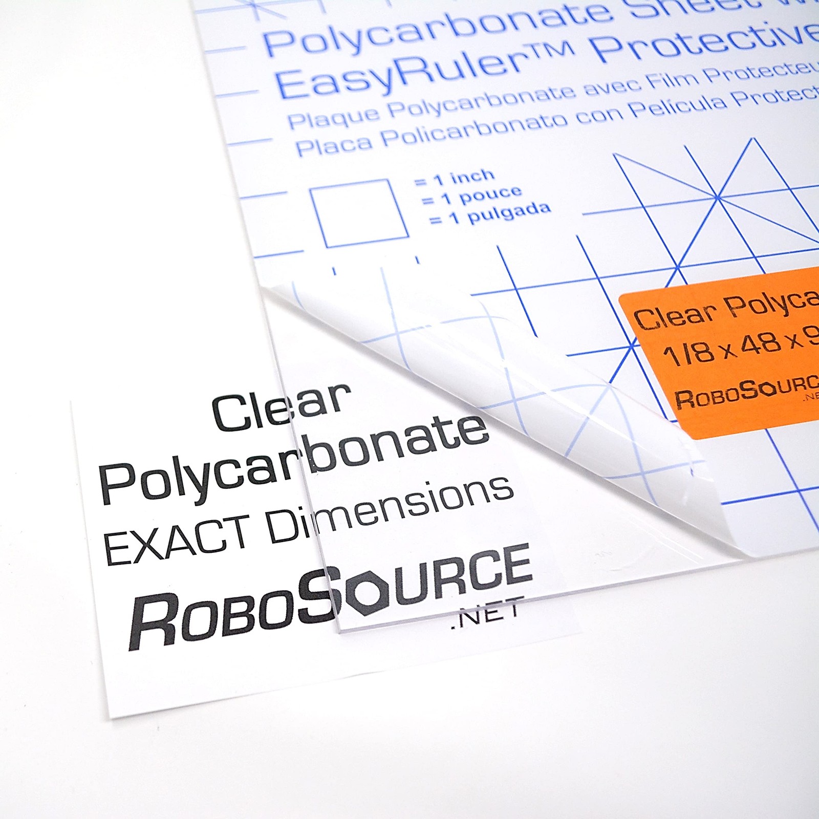 Polycarbonate Clear Plastic Sheet 40 X 48 X 0.118 (1/8) Exact with EasyRuler Fil