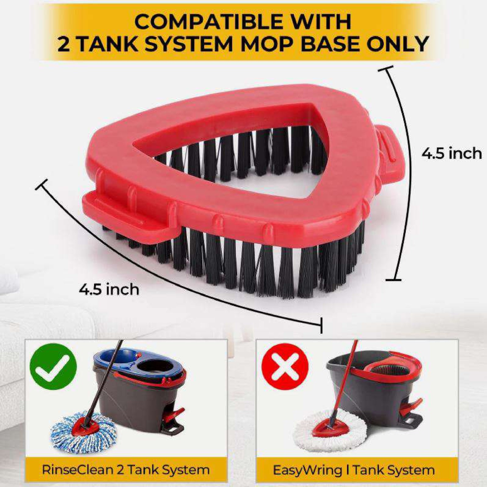 3 PACK! Scrub Brush for OCedar RinseClean 2 Tank, O Cedar Scrubber Mop Head 3pcs