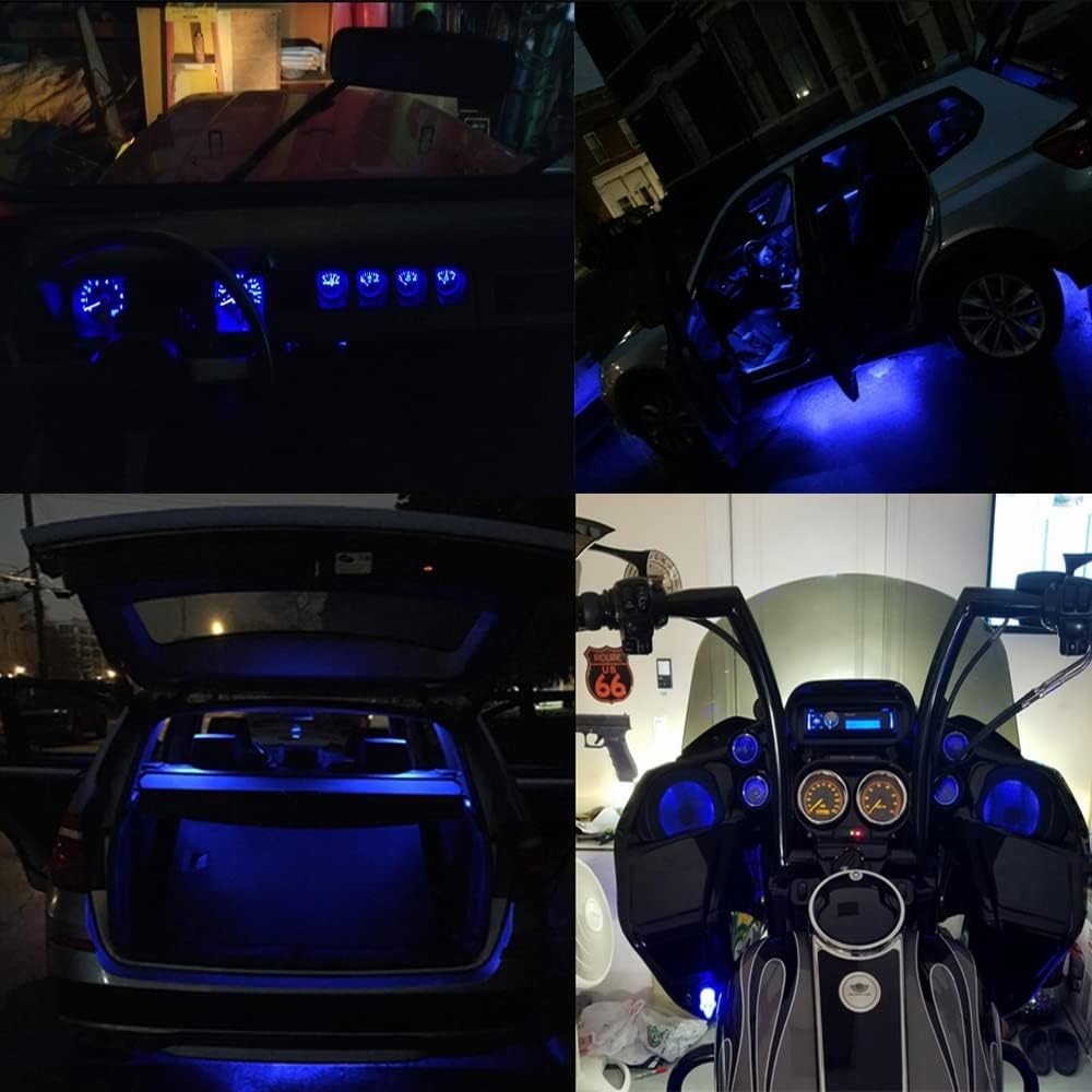 6-Pack 3014 30SMD Blue LEDS BA9 BA9S 53 57 1895 1445 17053 64111 L Color: Blue