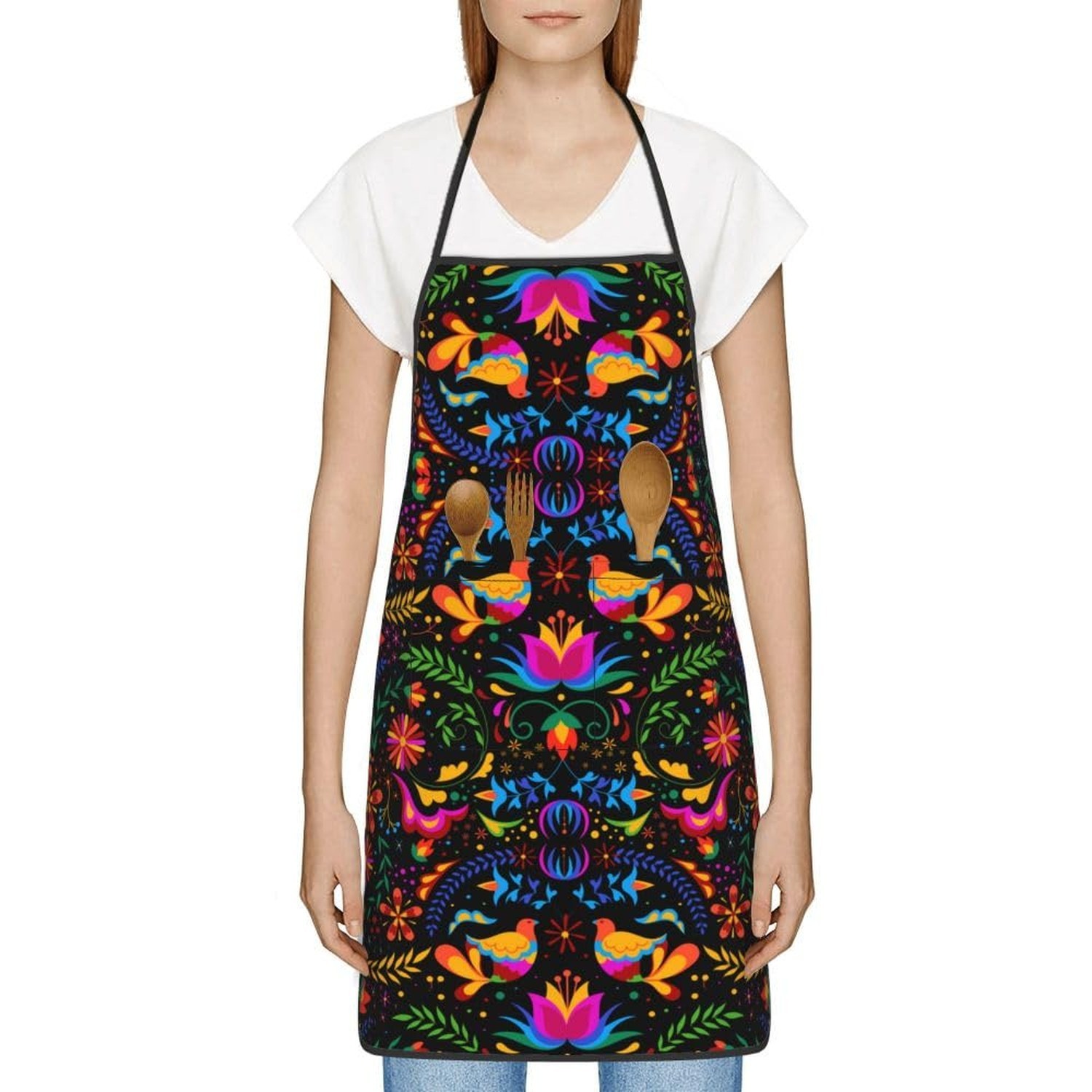 Cute Bib Aprons for Women Men Kitchen Chef Apron with Pockets Cooking