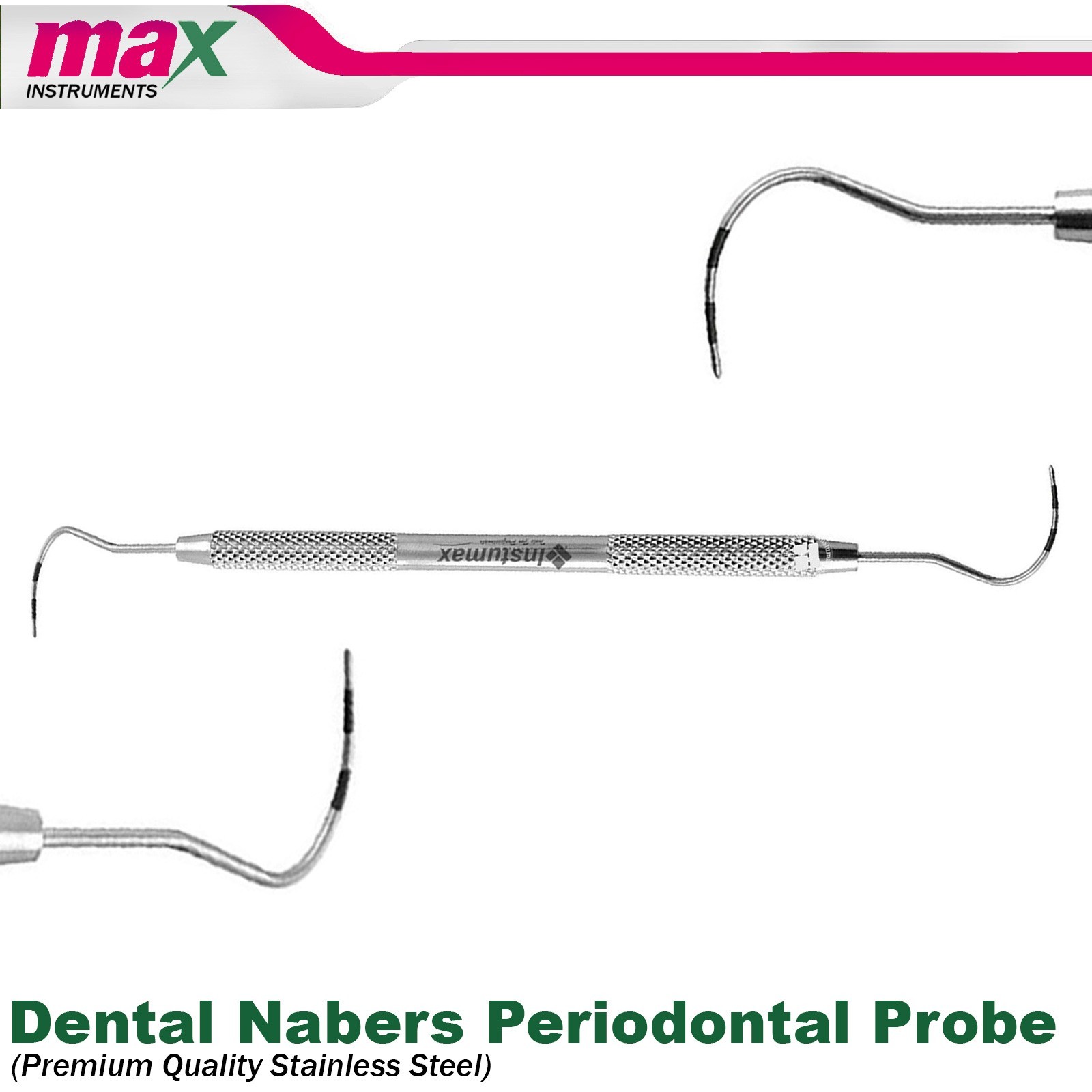 Nabers Probe Periodontal Furcation Lesions 2N Probe Dental Screening Scaler 2PCS