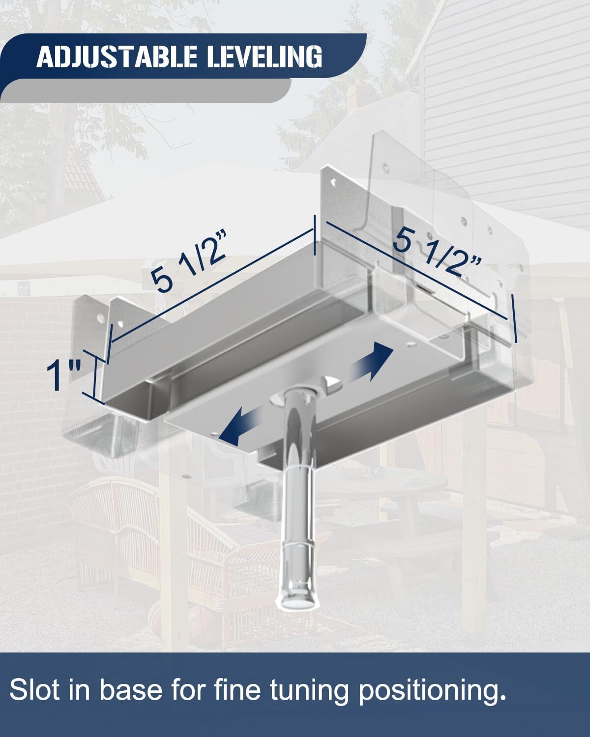 6Pcs 6×6 Concrete Deck Post Anchor Base Adjustable Metal Post Bracket Post Base
