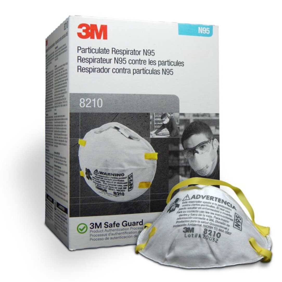 New 3M 8210 N95 Particulate Respirator Mask Case – 80 Masks (4 Boxes of 20)