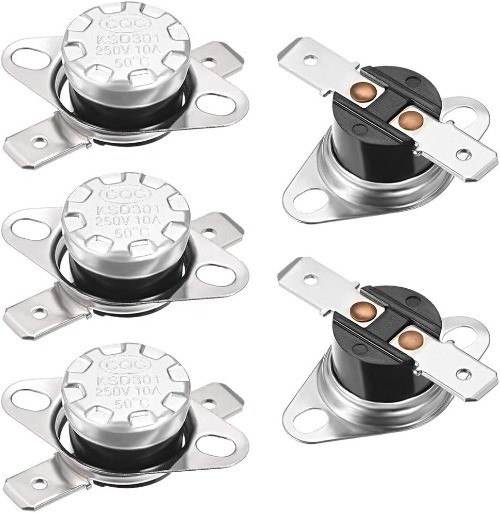 KSD301 Thermostat Switch 50°C 122°F 10A NC Adjustable Snap Number of Items: 5