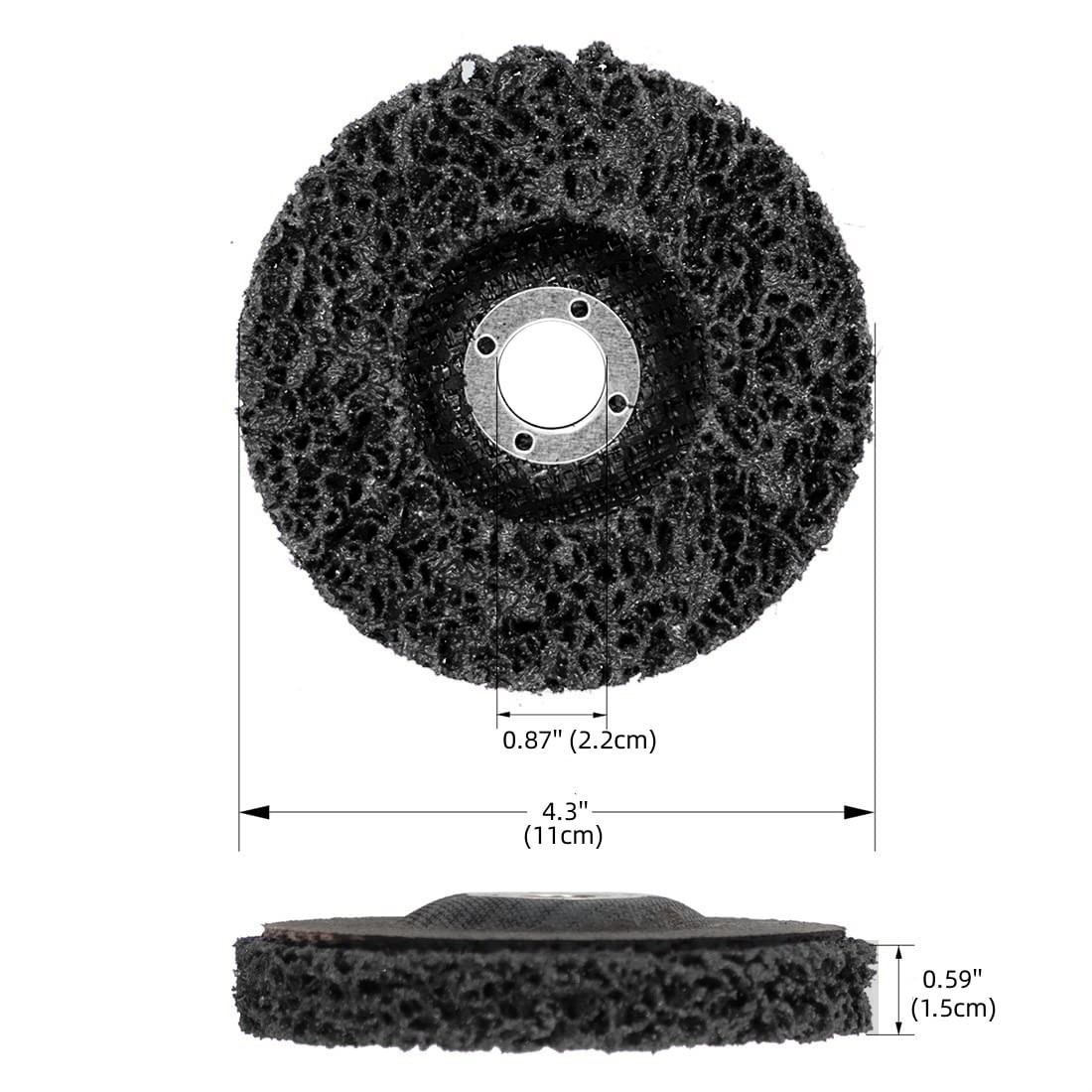 10 PCS 4.5″ x 7/8″ Black Poly Strip Discs, Rust Paint Oxidation Remover
