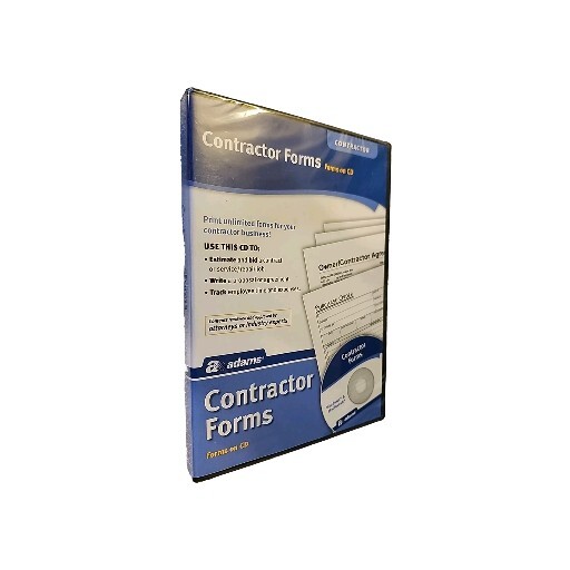 Adams Contractor Forms on CD SS4301 Windows & Macintosh PDF And Excel