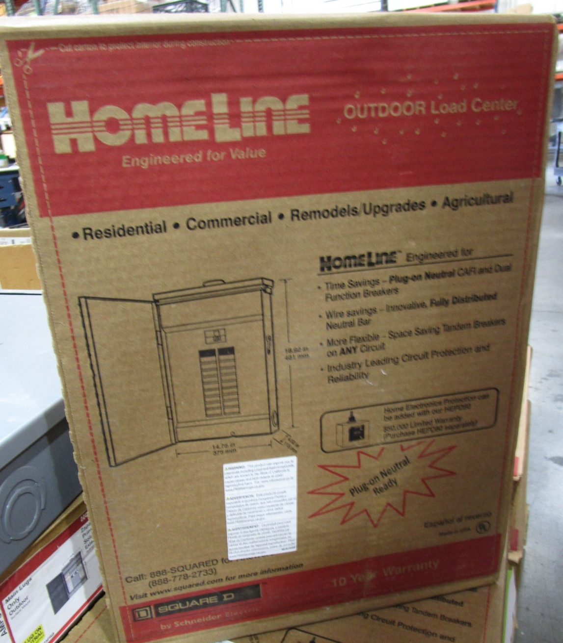 Square D 16-Circuit 125amp 8-space Outdoor Main Lugs Load Center (HOM816L125PRB)
