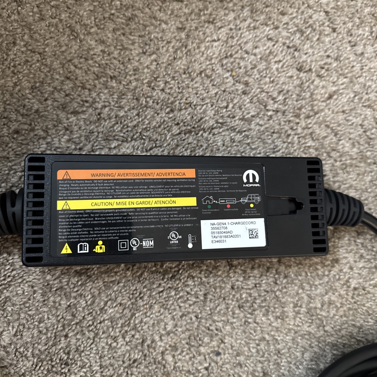 Jeep Aptiv Type 6 EV Charger – Model CC-C-L2-13-300-F1 – FAST SHIPPING! (USED)