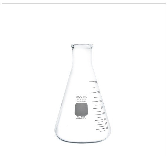 New (4) CORNING PYREX Glass 1000mL 1L Graduated Erlenmeyer Flasks 4980-1L
