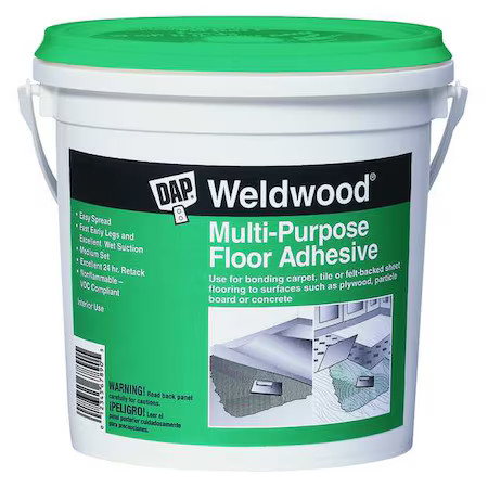 Dap 00141 Floor Adhesive, Multi-Purpose Floor Series, Off White, 1 Qt, Pail