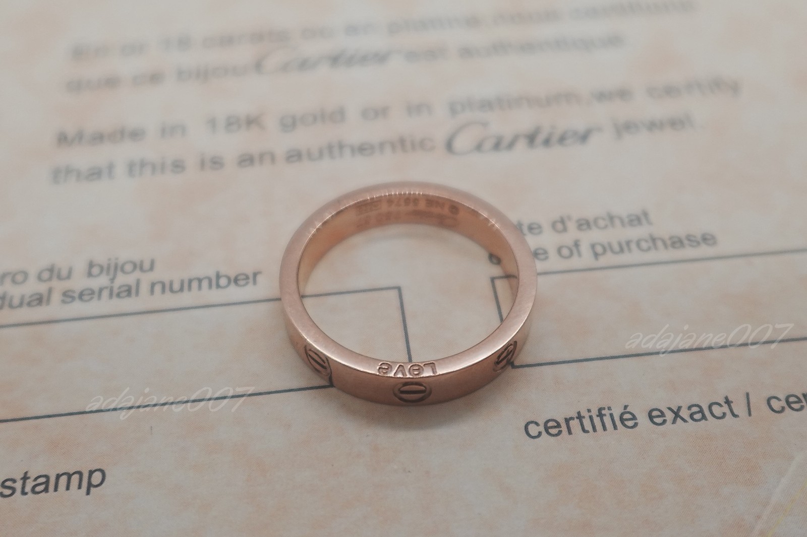 NewCartlerLOVE&Ring 18k.Yellow Gold 3.6 mm Wedding Band Size US 7