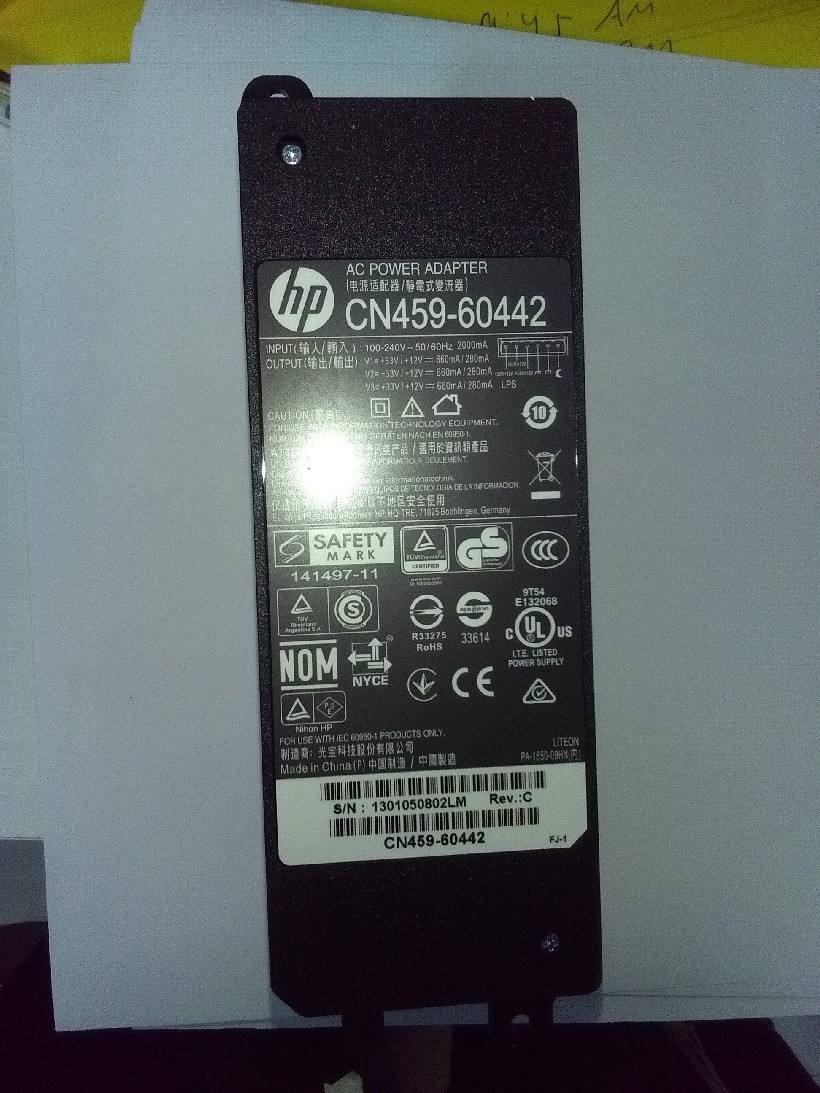 AC Power Adapter Fits For HP PageWide CN459-60442 Pro MFP 477/552 series