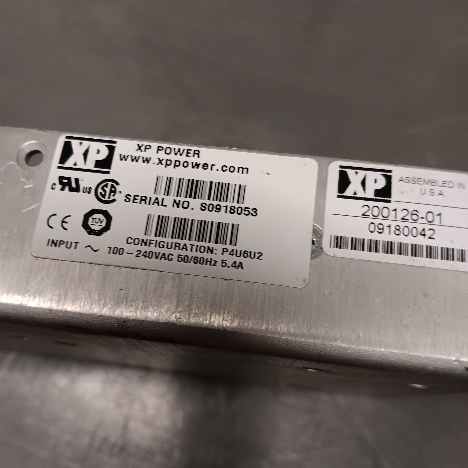 XP POWER P4U6U2 POWER SUPPLY MODULE 100-240 VAC, 5.4A