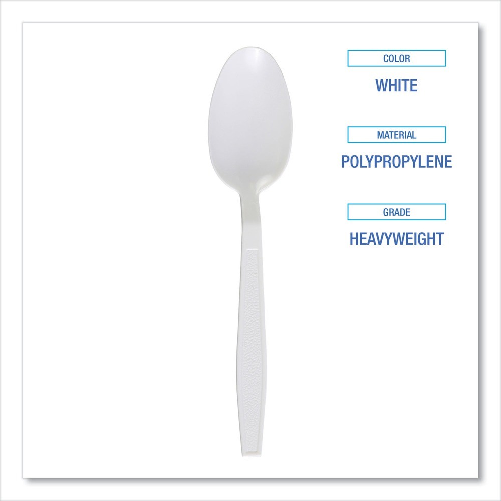 Boardwalk TEAHWPPWH Heavyweight Polypropylene Teapoons – White (1000/CT) New