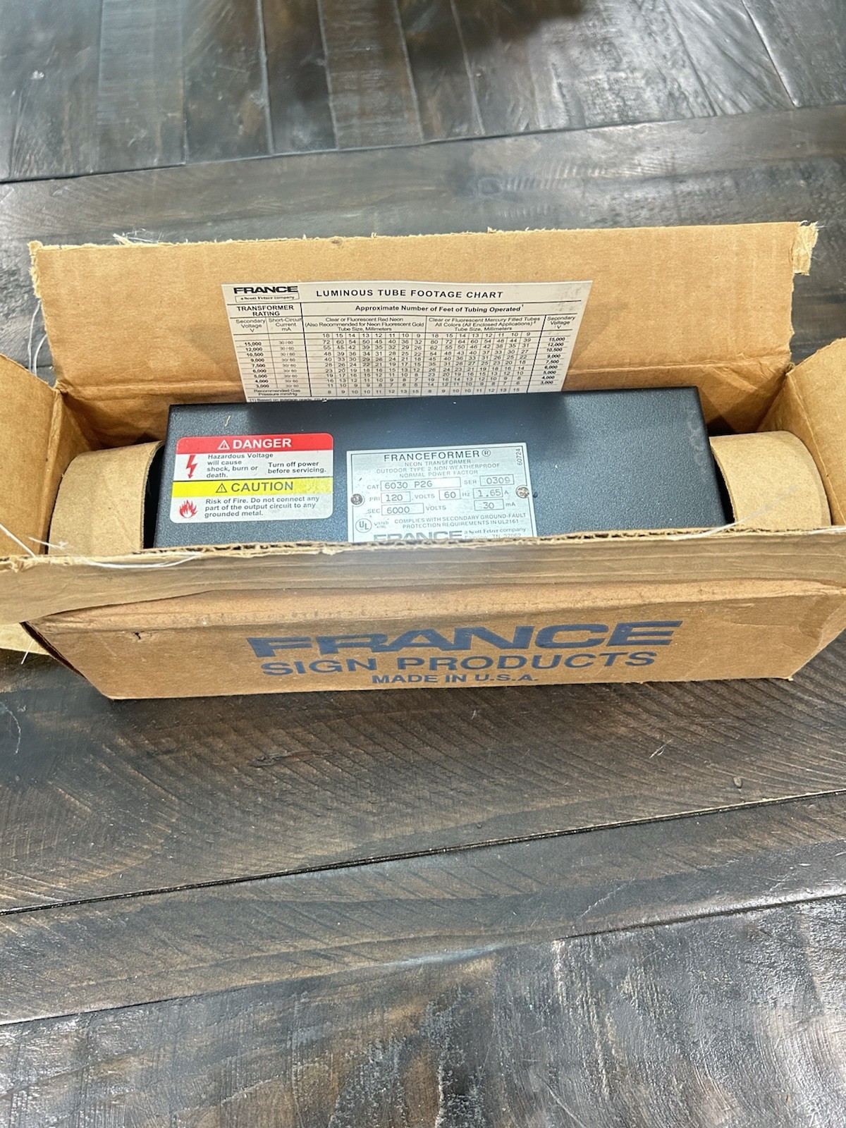 FranceFormer 6030-P2G Neon Transformer Outdoor Type 2 Non-Weatherproof