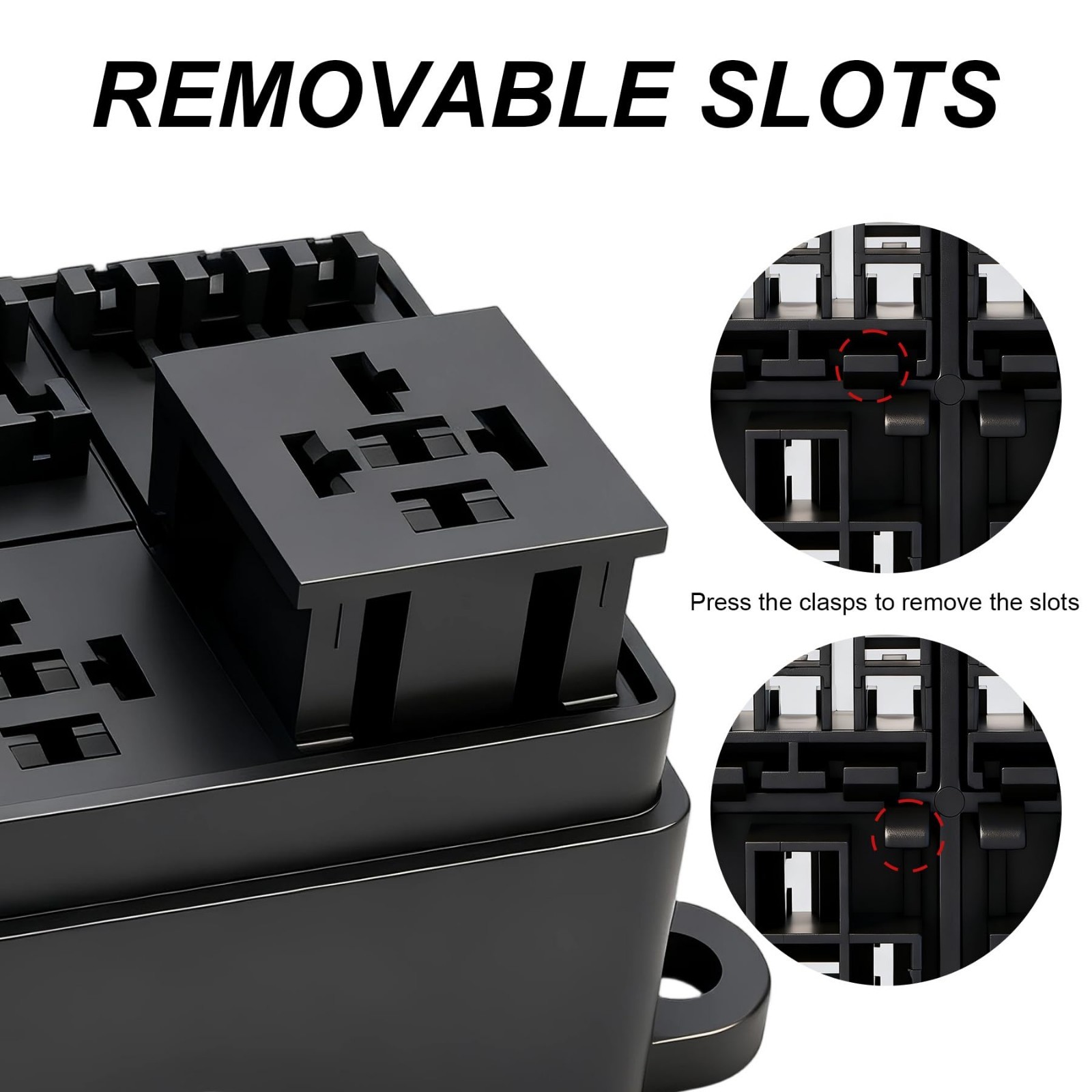 12V Fuse Relay Box with 4 Relays & 12 ATC/ATO Blade Fuses for Cars, Trucks, Boat