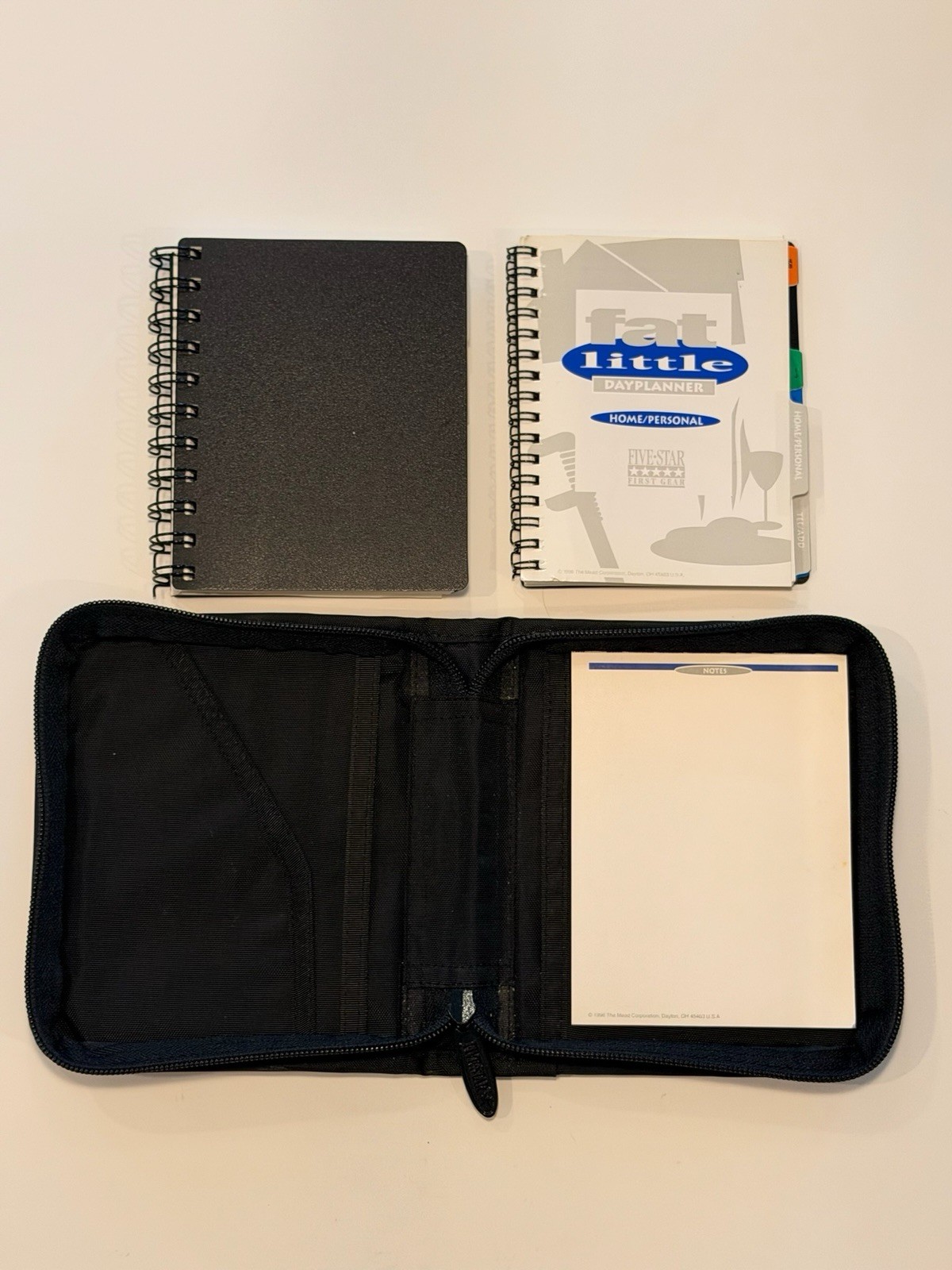 Mead Five Star Mini Fat Little Day Planner Black Vtg 1996 Unused Binder